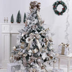 Taupe Velvet Wired Ribbon with Glitter Back 2.5 Inch Camel and Gold Christmas Ribbon Wired Taupe Ribbon for Christmas Tree, Gift Wrapping, Mantel, Wreaths Supplies, Topper Bows (10 Yards)