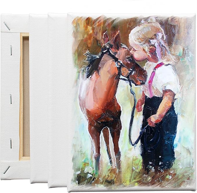 FIXSMITH Stretched White Blank Canvas- 5x7 Inch,6 Pack,Primed,100% Cotton,5/8 Inch Profile of Economy Value Pack for Acrylics,Oils & Other Painting Media.