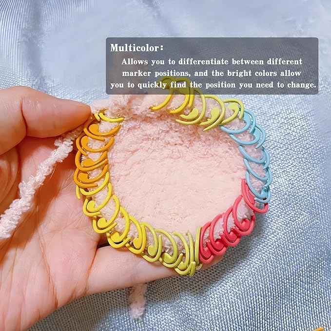 Wonafa 30pcs Spiral Stitch Markers for Knitting & Crochet, Metal, Adults