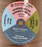 Mandala Crafts Bonded Nylon Thread Russet Brown Heavy Duty Sewing Threads - 1250 YDs Size 138 420D T135 Tex 135 Thread for Leather Jeans Weaving Outdoor Marine Upholstery Threads