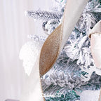 Champagne Velvet Wired Ribbon with Glitter Back 2.5 Inch Ivory and Gold Christmas Wired Ribbon for Christmas Tree Decorations, Gift Wrapping, Mantel, Wreaths Supplies, Topper Bows (10 Yards)