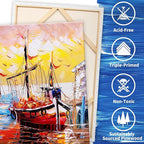 FIXSMITH Stretched Canvas for Painting 24x36 Inch, 2 Pack,Primed Large Canvas,100% Cotton,5/8 Inch Profile of Super Value Pack for Acrylics,Oils & Other Painting Media