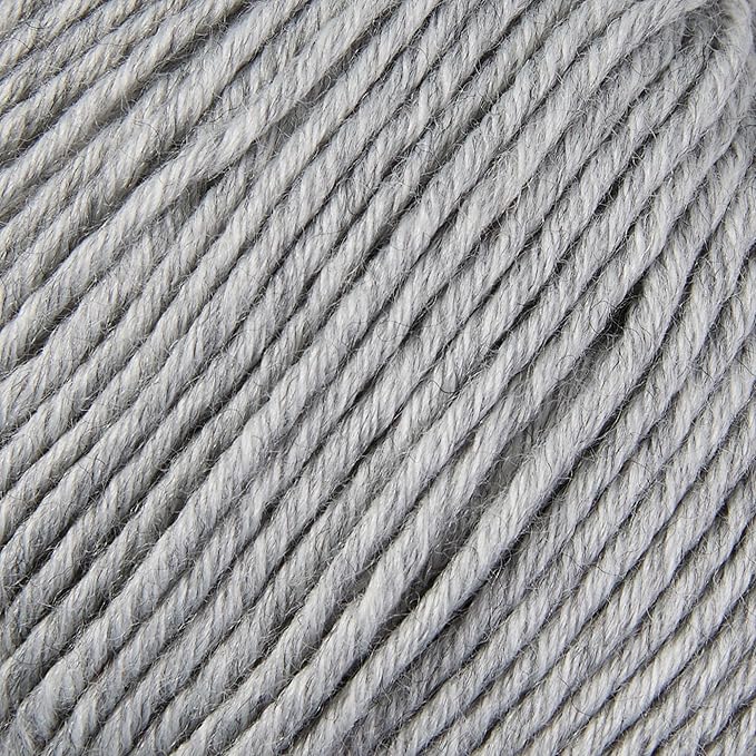 Merino Wool Yarn, 12-Ply Luxurious and Soft Yarn for Hand Knitting & Crocheting, 1.76 OZ/50g, 120 yds/110 Meters(Light Gray,2Balls)
