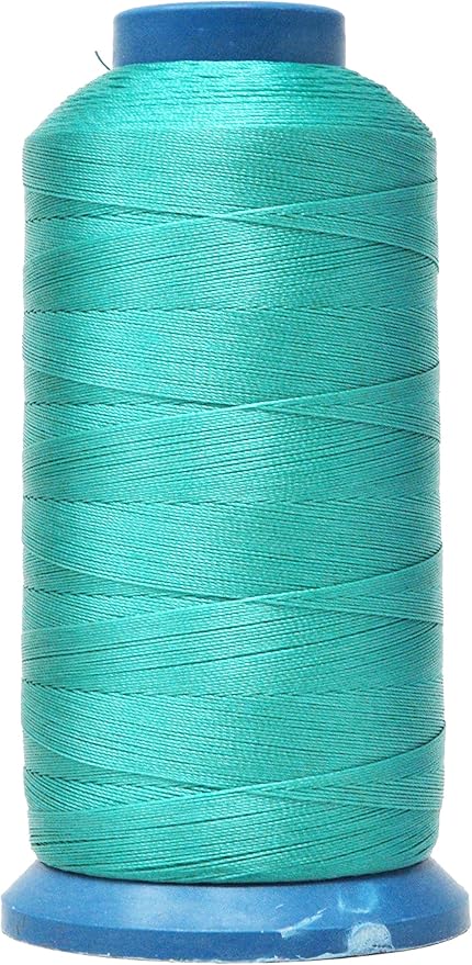 Mandala Crafts Bonded Nylon Thread Turquoise Heavy Duty Sewing Threads - 1500 YDs Size 69 210D T70 Tex 70 Thread for Leather Jeans Weaving Outdoor Marine Upholstery Threads