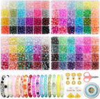 Funtopia 8mm Glass Beads for Jewelry Making, 4 Types 96 Colors Glass Beads Bracelet Making Kit, 2276pcs Round Crystal Beads for Bracelets Necklace Earrings DIY Crafts