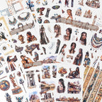 Dizdkizd Egyptian Vacation Stickers for Scrapbooking, 182 Pre-Cut Witch Magic Sticker Ethnic Stickers Book for Junk Journals, Themed Albums, Collage, Journaling Supplies Kit