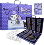 Hello Kitty Sanrio Kuromi Art Supplies for Kids, Colored Pencils, Markers, Crayons, Kawaii Drawing Kit, Stationary, Art Kit, Gifts for Girls (Purple Kuromi)