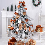 Copper Velvet Wired Ribbon with Glitter Back 4 Inch Copper Christmas Ribbon Wired Ribbon for Christmas Tree Decorations, Gift Wrapping, Crafts, Wreaths Supplies, Topper Bows (10 Yards)