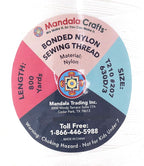 Mandala Crafts Bonded Nylon Thread White Heavy Duty Sewing Threads - 800 YDs Size 207 630D T210 Tex 210 Thread for Leather Jeans Weaving Outdoor Marine Upholstery Threads