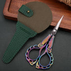 Embroidery Scissors W/Cover Sharp Tip Sewing Crafting Scissor for Needlework Threading Craft Artwork DIY Tools, Vintage Rainbow Mini Shears