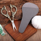 Precision Embroidery Scissors – 4.6in Vintage Classic Straight Pointed Shears, Sharp Stainless Steel Small Detail Thread Snips for Needle Craft, Sewing, Decoupage, Yarn, Fabric – with Pouch