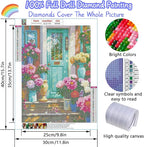 Garden Flowers Diamond Art Kits for Adults, Diamond Painting Kits for Adults for Beginners, DIY Flower Bed Diamond Dots Art Kits, 5D Full Round Drill Gem Art Painting Kits for Home Wall Decor, 12x16in