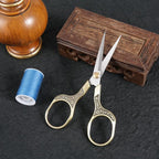 Small Craft scissors-5 Inch Vintage Precision Scissors-Ultra Sharp Blade Shears,scotch scissors for Office Home School Sewing Fabric Craft Hair trimming,Facial,Beard,Eyebrow (Bronze)…