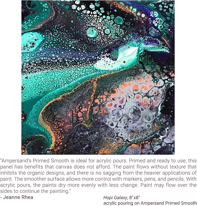 Ampersand Art Supply Wood Gesso Artist Painting Panel: Primed Smooth, 8" x 10", 7/8" Cradled Profile