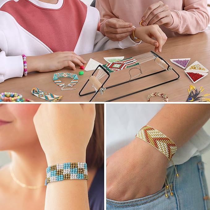 PP OPOUNT Value Bead Loom Kit, 11343 PCS Loom Beading Supplies with Lots of Seed Beads, Complete Jewelry Making Tools and Accessories, Beading Loom Kits for Adults Jewelry Making Bracelets Belts