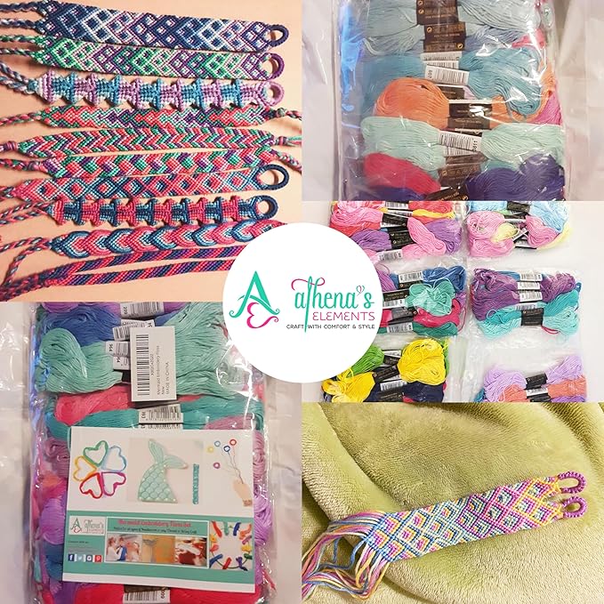 Athena’s Elements Embroidery Floss | Rainbow Thread for Embroidery, Cross Stitch Thread, Customized Independent Packaging（100 Colors）(Mermaid Color Palettes)