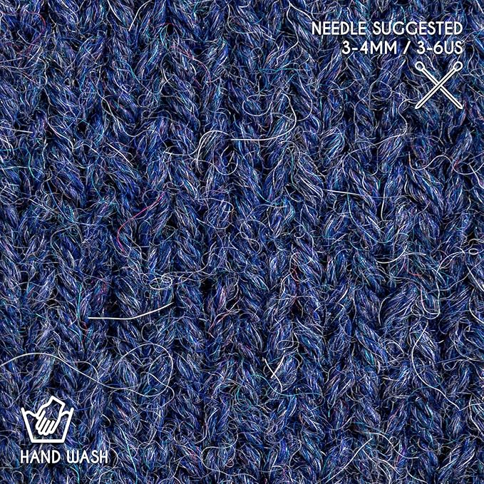 Worsted Set (6 x 1.75 oz) Super Soft Baby Alpaca Knitting Yarn Dark Blue 656 Yards