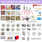 Jewelry Making Kit, 1960 pcs, Supplies Includes Beads, Instructions, Findings, Wire for Bracelet, Necklace, Earrings Making Kit for Adults by Inscraft