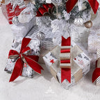 Red Velvet Wired Ribbon with Glitter Back 2.5 Inch Red and Gold Christmas Ribbon Wired Ribbon for Christmas Tree, Gift Wrapping, Mantel, Wreaths Supplies, Topper Bows (10 Yards)