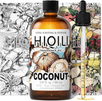 HIQILI Coconut Fragrance Oil for Home Diffuser, Ideal for Making Candle, Soap, Body Spray, Women's Perfume, Creamy Scents - 5.07 Fl Oz