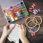 Peirich Embroidery Floss Cross Stitch Supplies, Friendship Bracelets String Kit Embroidery Floss Kit Cross Stitch Kits with Organizer Sewing Boxes Cross Stitch Tools - Gift for Christmas Birthday