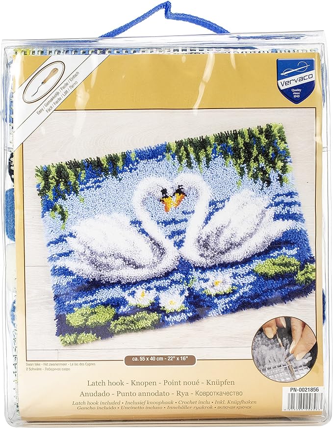 Vervaco Swan Lake Latch Hook Kit - Latch Hook Kit