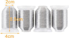 New brothread 4 Silver Metallic Embroidery Machine Thread Kit 500M (550Y) Each Spool for Computerized Embroidery and Decorative Sewing