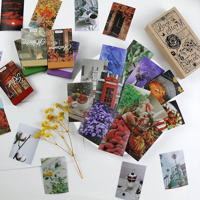 Washi Stickers, 6 Sets 300 Pcs Aesthetic Sticker Book for DIY Journaling, Journaling Supplies for Bullet Journal Art Diary Card Craft Gifts Planner Notebook.