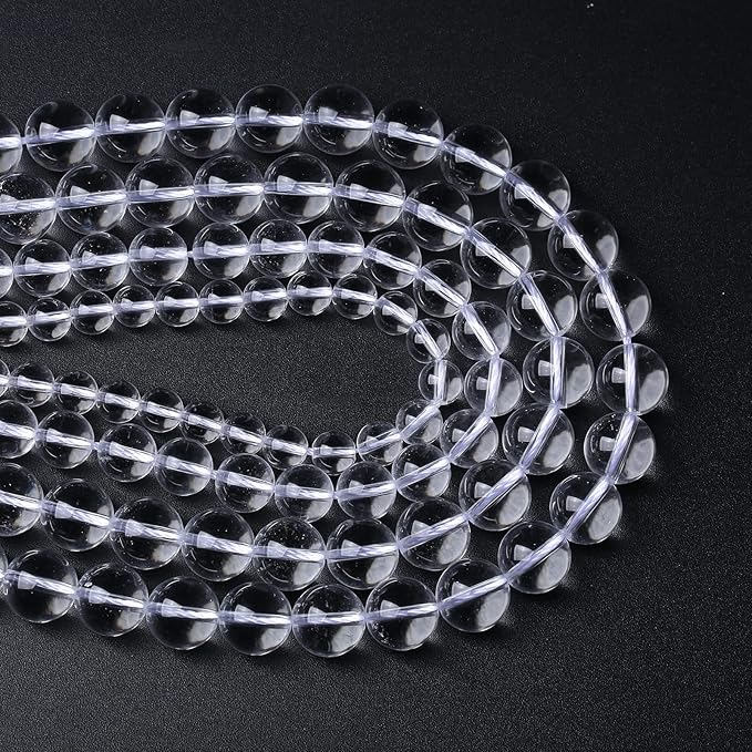 AAAAA Natural Clear White Crystal Quartz Beads Round Loose Spacer Beads for Jewelry Making DIY Bracelets Crystal Energy Healing Power Stone 36pcs 10mm 15 Inch