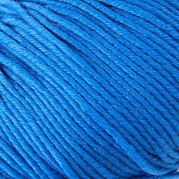 6 Balls Merino Wool Yarn, 12-Ply Luxurious and Soft Yarn for Hand Knitting & Crocheting, 1.76 OZ/50g, 120 yds/110 Meters(Blue,6Balls)