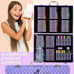 Hello Kitty Sanrio Kuromi Art Supplies for Kids, Colored Pencils, Markers, Crayons, Kawaii Drawing Kit, Stationary, Art Kit, Gifts for Girls (Purple Kuromi)