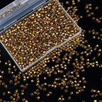 1200PCS 3mm Bicone Crystal Glass Beads for Jewelry Making, Sparkling Mini Beads for Suncatchers, DIY Bracelets & Craft Projects (Coffee Gold)
