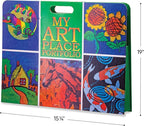 HearthSong My Art Place Expandable Color-Tabbed Portable Art Storage Portfolio with Decorative Frame, 19" x 15¼"