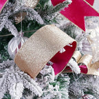 Hot Pink Velvet Wired Ribbon with Glitter Back 2.5 Inch Pink and Gold Christmas Ribbon Wired Fuschia Ribbon for Valentine's Day, Gift Wrapping, Wreaths Supplies (10 Yards)