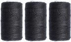 Ryalan UV Resistant High Strength Polyester Thread for Upholstery, Outdoor Market, Drapery, Beading, Purses, Leather, Hair Weave Bundles, Hair Extensions, Wig DIY Project 3 Rolls (3 Thread, Black)