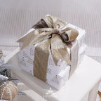 Taupe Velvet Wired Ribbon with Glitter Back 2.5 Inch Camel and Gold Christmas Ribbon Wired Taupe Ribbon for Christmas Tree, Gift Wrapping, Mantel, Wreaths Supplies, Topper Bows (10 Yards)