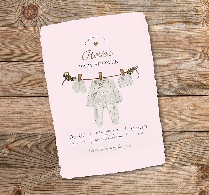 Wanderings Pink Thick Handmade Deckled Edge Cotton Paper - Cold Pressed Texture - Paint, Watercolor, Drawing, Cards, Invitations, Menus, Save The Date, Arts and Crafts, 25 Pack Pink 300gsm, 4x6