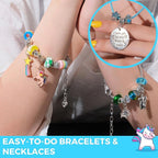 Modda Unicorn Charm Bracelet Making Kit - Unicorn Themed Jewelry Kit with Charms, Beads, Bag for Girls Ages 8-12 - Perfect for Birthday, Christmas Gifts