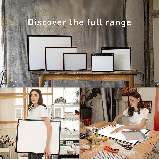 Daylight Wafer 3 Light Pad (A2+) Dimmable with Memory Function, Perfect for Tracing, Sketching, Scrapbooking and Other Craft Projects,18X23.5 inches, Black