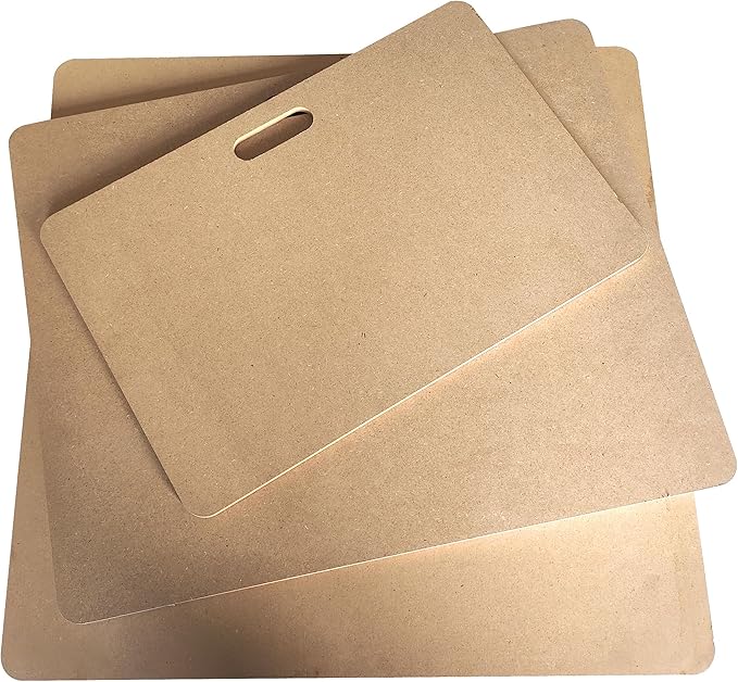 Clay Wedging Board with Built in Handle Portable Wooden Mat Clay Board for Clay Crafts Arts Making,Drafting Art (18 x 22 Inch, 2 PCS)