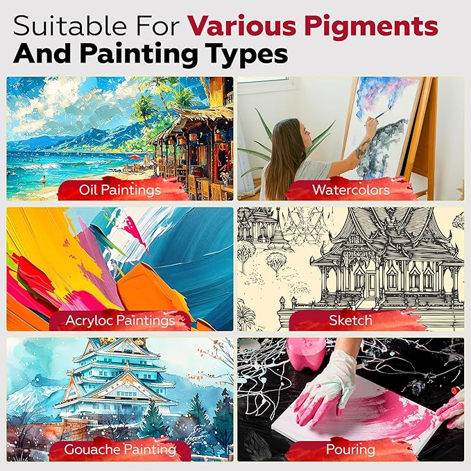 Stretched Canvas for Painting,10Pack 8X10 Inch Stretched White Blank Canvas,8 Oz Triple Primed 5/8" Profile Stretched Canvases,100% Cotton,Canvas for Painting, for Acrylics, Oils