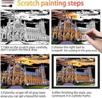 Scratch Art Book for Adults,Scratch Painting Foil for Adults，Scratch and Sketch City Landmarks Books,Colorful City Series Scratch Art 12 Pas by Iskueal(Utah State Capitol)