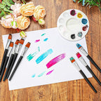 Zonon 10 Pcs 1 Inch Flat Head Paint Brushes Bulk Watercolor Acrylic Paint Brushes Synthetic Nylon Hair Paintbrush Artist Painting Brush for Detail Painting Oil Watercolor Fine Art Painting(Black)