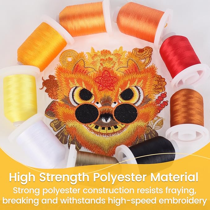 New brothread Embroidery Machine Thread Mega Kit 150 Colors Compatible with Brother & Janome Polyester Embroidery Thread 40WT 1000M/1100YD Each Spool for Home-Used & Commercial Embroidery Machines