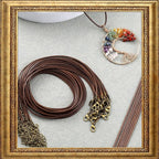 Tudomro 100 Pieces 20 Inch Waxed Leather Necklace Cord Bulk with Clasp Colorful Necklace Bracelet Chains String Rope Cord for Jewelry Making Pendants Charms(Brown)