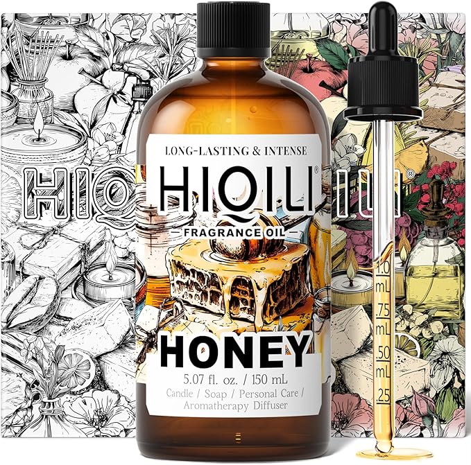 HIQILI Honey Fragrance Oil for Making Candle, Soap, Perfume, Warm Scents for Essential Oil Diffusers, Great for Home, Laundry - 5.07 Fl Oz