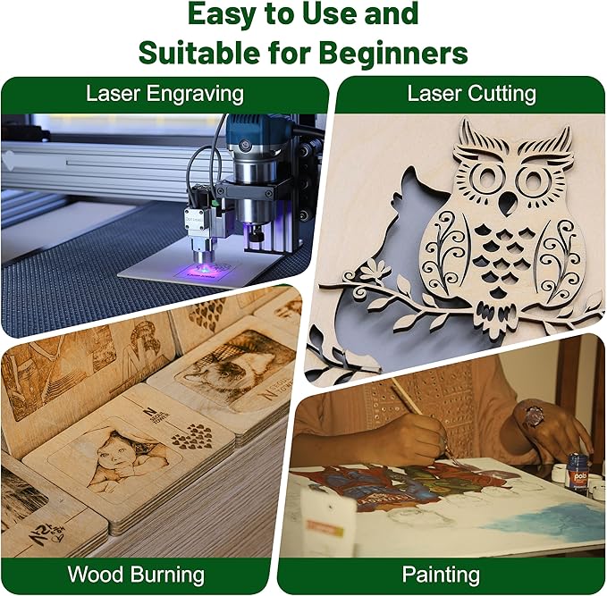 10 Pack Basswood Sheets - 12 x 12 x 1/8 Inch (3mm) Premium Plywood Sheets Unfinished Wood Boards for Crafts - Laser Cutting, Engraving, Wood Burning & Architectural Models with Smooth Surface