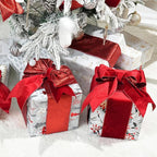 Red Velvet Wired Ribbon with Glitter Back 4 Inch Red Christmas Ribbon Wired Reversible Ribbon for Christmas Tree, Gift Wrapping, Mantel, Wreaths Supplies, Topper Bows (10 Yards)