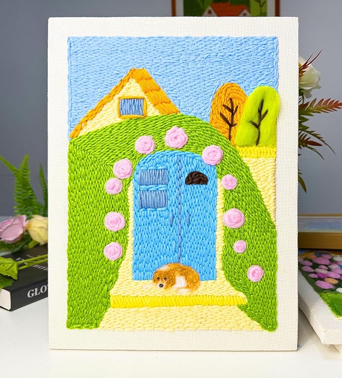 clberni Punch Needle Kit, Punch Needle Embroidery kit, Needlepoint Kits for Adults