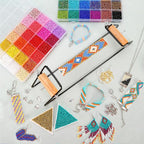 PP OPOUNT Value Bead Loom Kit, 27688 PCS Beading Supplies with 48 Color 3 mm Seed Beads, Beading Loom Kits for Adults Jewelry Making, Bracelets Belts, Earrings Belts